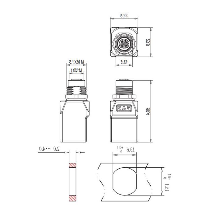 M12 4Pin D-coded 公头直型转RJ45直型、0C4E03