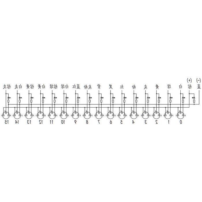 M8 junction box, single channel, PNP, 16-port all-in-one, LED, PUR flexible cable, black sheath, 23PA41-XXX